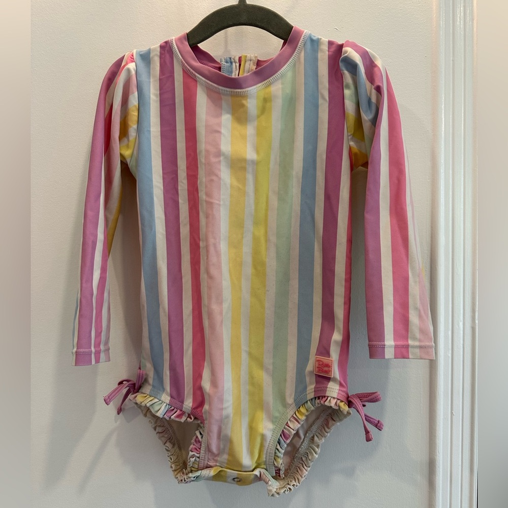 Colorful Ruffle Butts Striped Long Sleeve Bodysuit